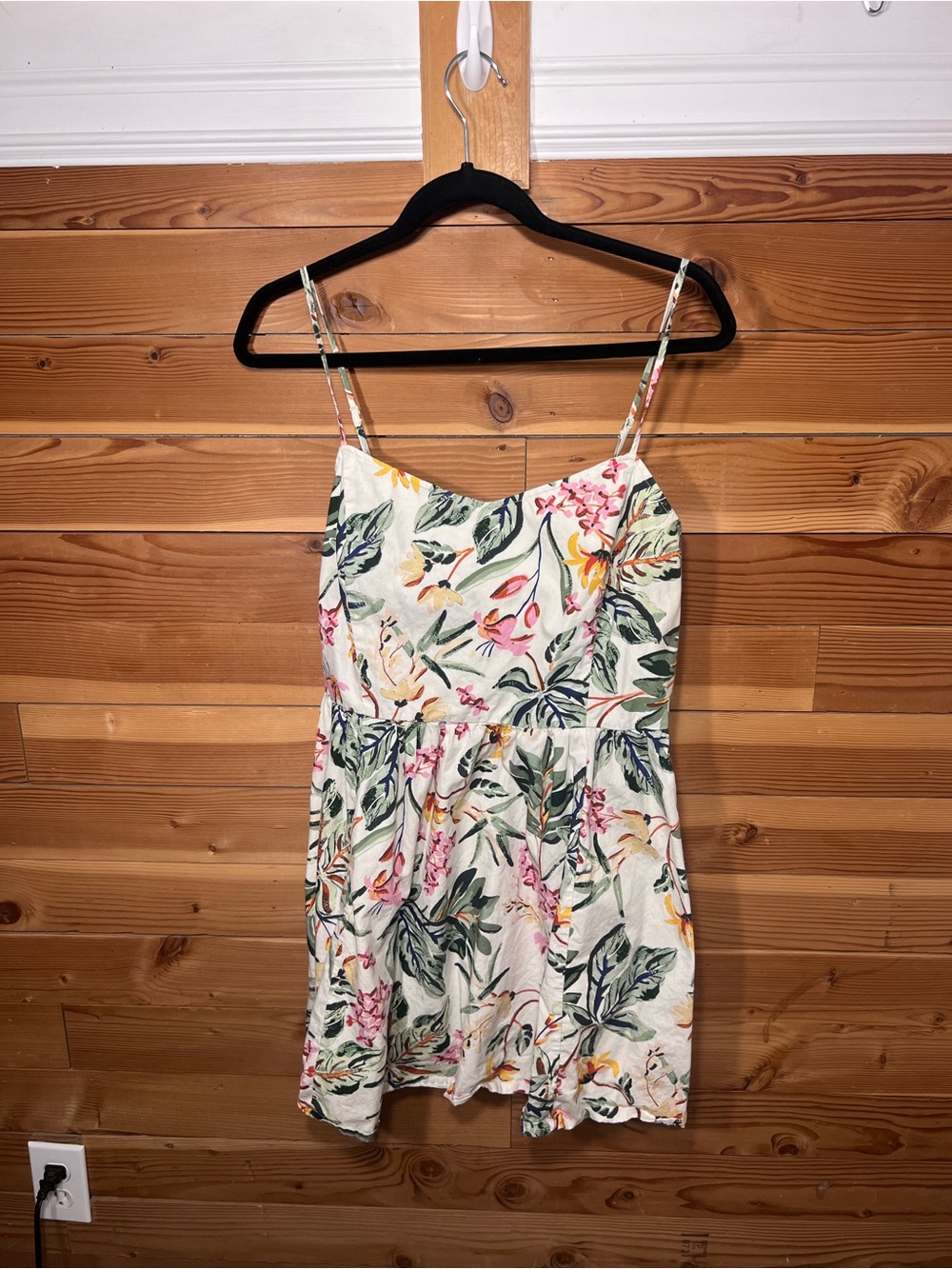 H & M Women’s L Floral Spaghetti-Strap Tropical Sundress